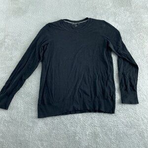Banana Republic Black Crew Neck L 60% Cotton 40% Rayon Long Sleeve Wear 5337